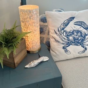 410 Coastal Decor Silver Painted XLarge Oyster Shell 🎁wrapped & Gives Back🎗️